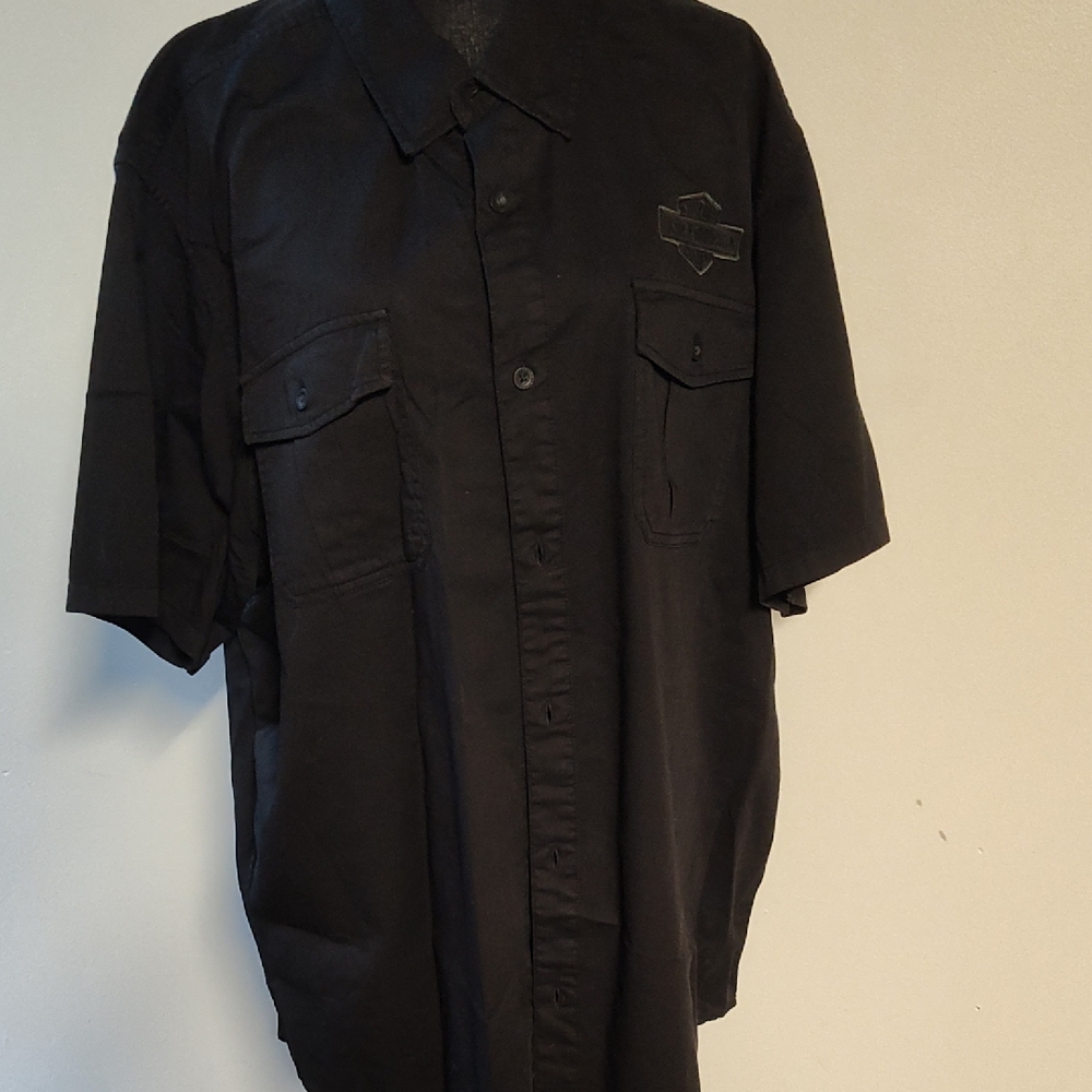 Harley-Davidson Black Casual Button Down Shirt